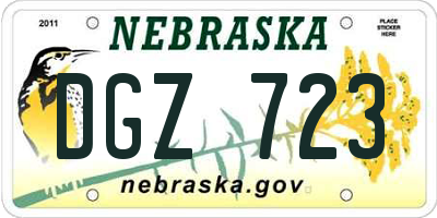 NE license plate DGZ723