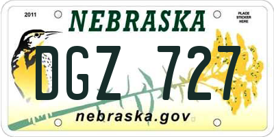 NE license plate DGZ727