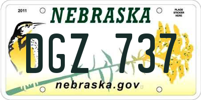NE license plate DGZ737