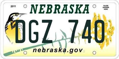 NE license plate DGZ740