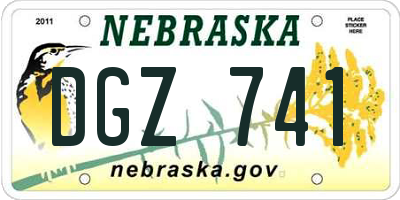 NE license plate DGZ741
