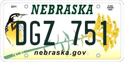 NE license plate DGZ751