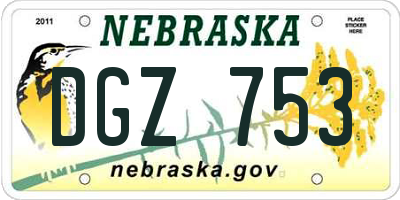 NE license plate DGZ753