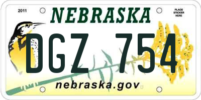 NE license plate DGZ754