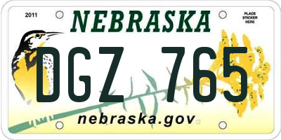 NE license plate DGZ765