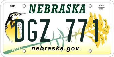 NE license plate DGZ771