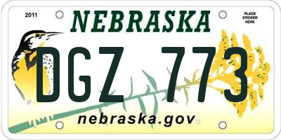 NE license plate DGZ773