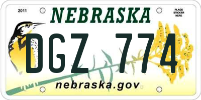 NE license plate DGZ774