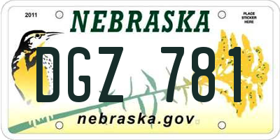NE license plate DGZ781