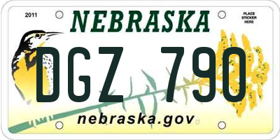 NE license plate DGZ790