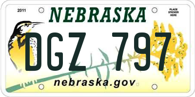 NE license plate DGZ797