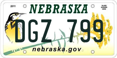 NE license plate DGZ799