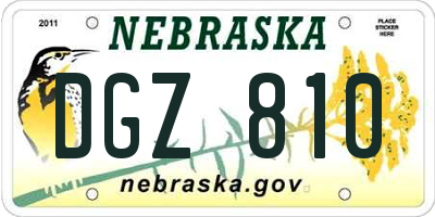 NE license plate DGZ810