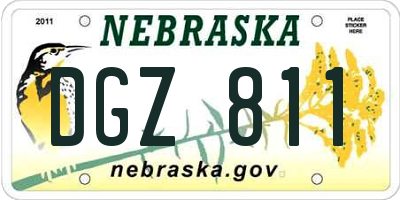 NE license plate DGZ811