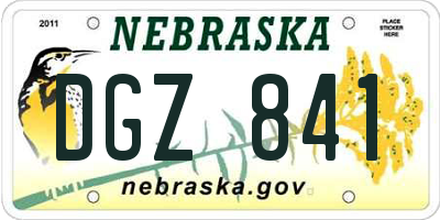 NE license plate DGZ841