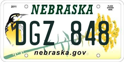 NE license plate DGZ848