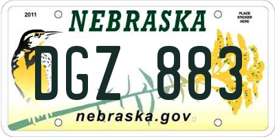 NE license plate DGZ883