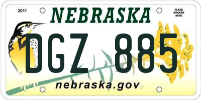 NE license plate DGZ885