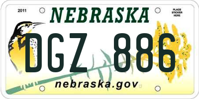 NE license plate DGZ886