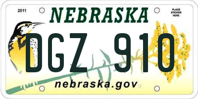 NE license plate DGZ910