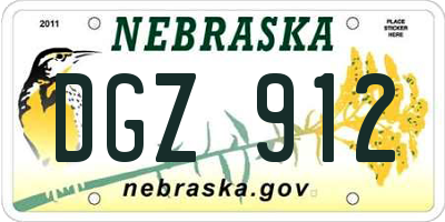 NE license plate DGZ912