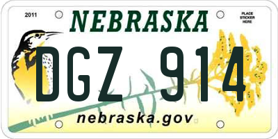 NE license plate DGZ914