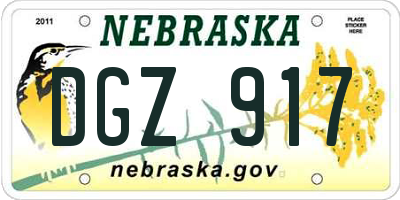 NE license plate DGZ917