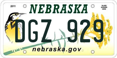 NE license plate DGZ929
