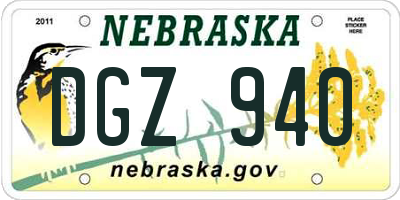 NE license plate DGZ940