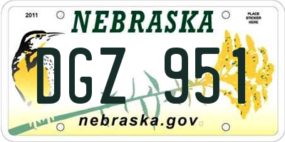 NE license plate DGZ951