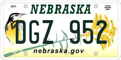 NE license plate DGZ952