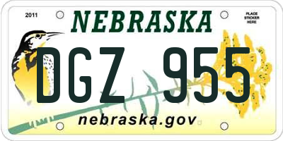 NE license plate DGZ955