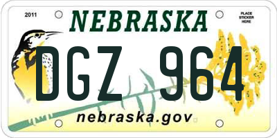 NE license plate DGZ964