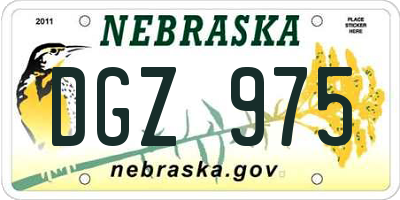 NE license plate DGZ975