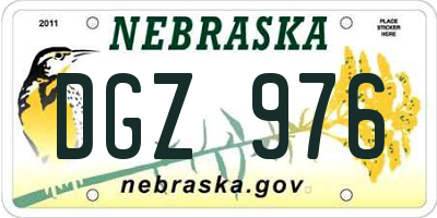 NE license plate DGZ976