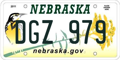 NE license plate DGZ979