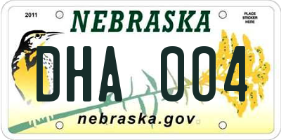 NE license plate DHA004