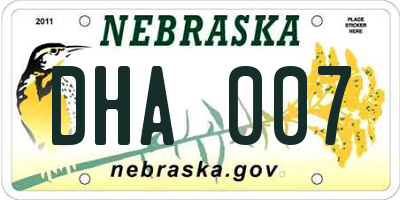 NE license plate DHA007