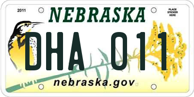 NE license plate DHA011