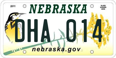 NE license plate DHA014