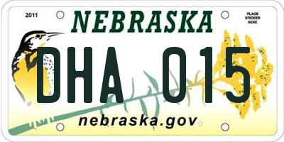 NE license plate DHA015
