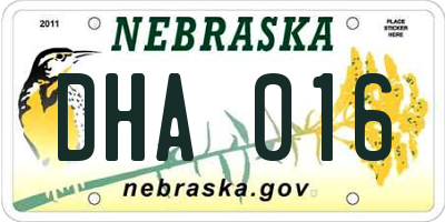 NE license plate DHA016