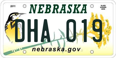 NE license plate DHA019