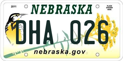 NE license plate DHA026