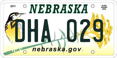 NE license plate DHA029