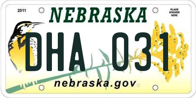 NE license plate DHA031