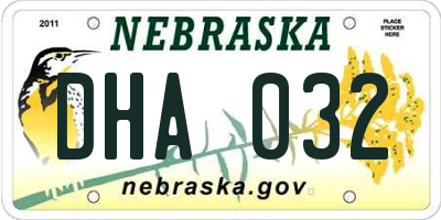 NE license plate DHA032