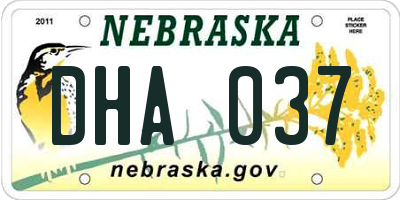 NE license plate DHA037