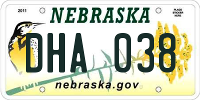 NE license plate DHA038