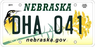 NE license plate DHA041